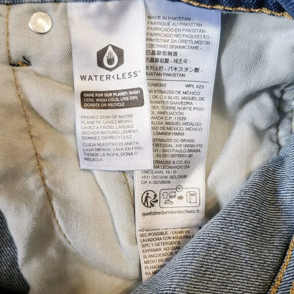 Mens Levi's 511 Denim Blue Jeans Slim Fit 32x32 Medium Wash
